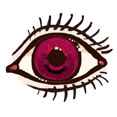 a magenta eye without an epicanthic fold.